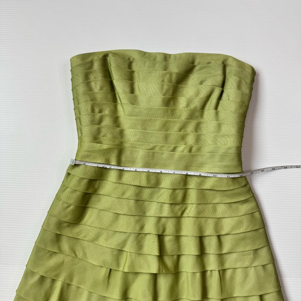BCBGMAXAZRIA Silk Organza Tiered Bandage Dress Green Women’s 4 Garden Easter - Picture 10 of 16
